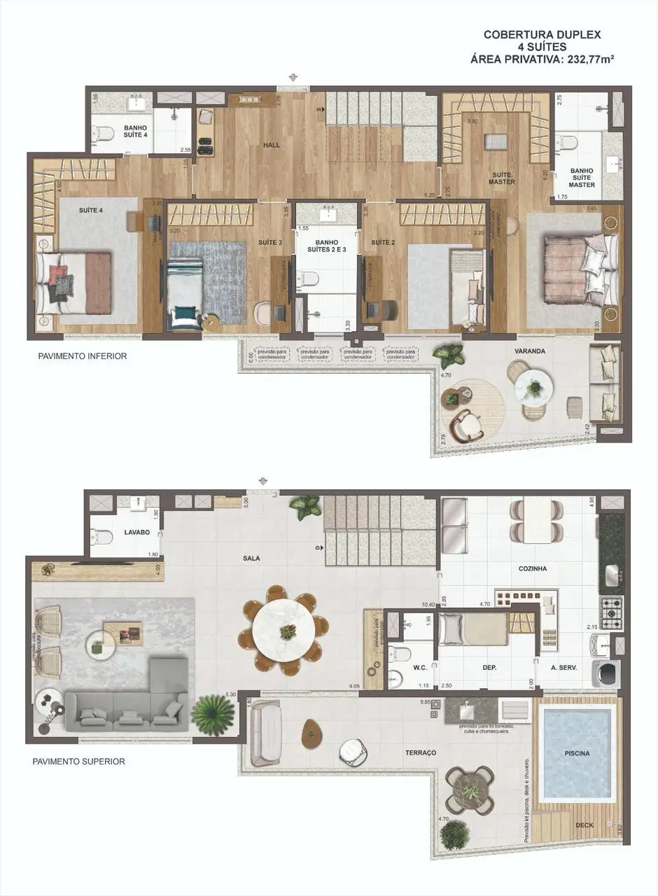 La Isla Planta Cobertura Duplex 4 quartos