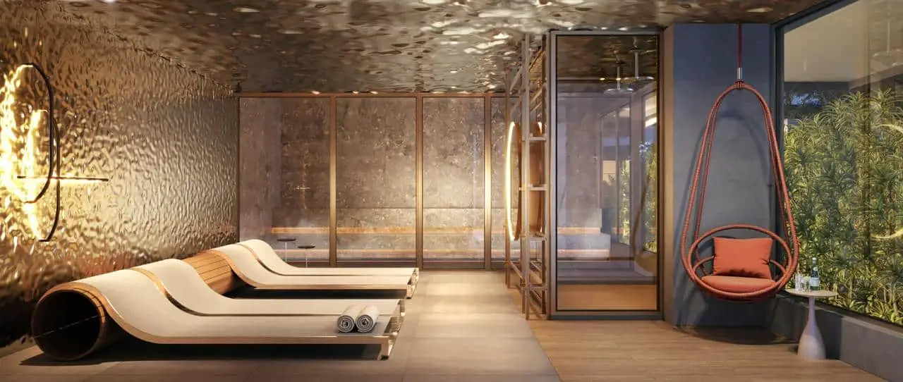 Imagem da sauna do empreendimento La Isla