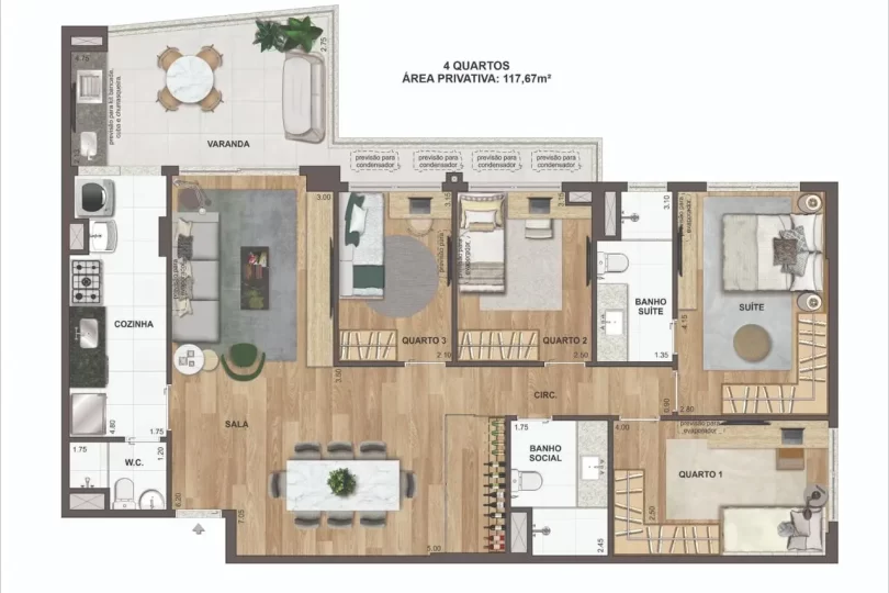 La Isla Planta 4 quartos